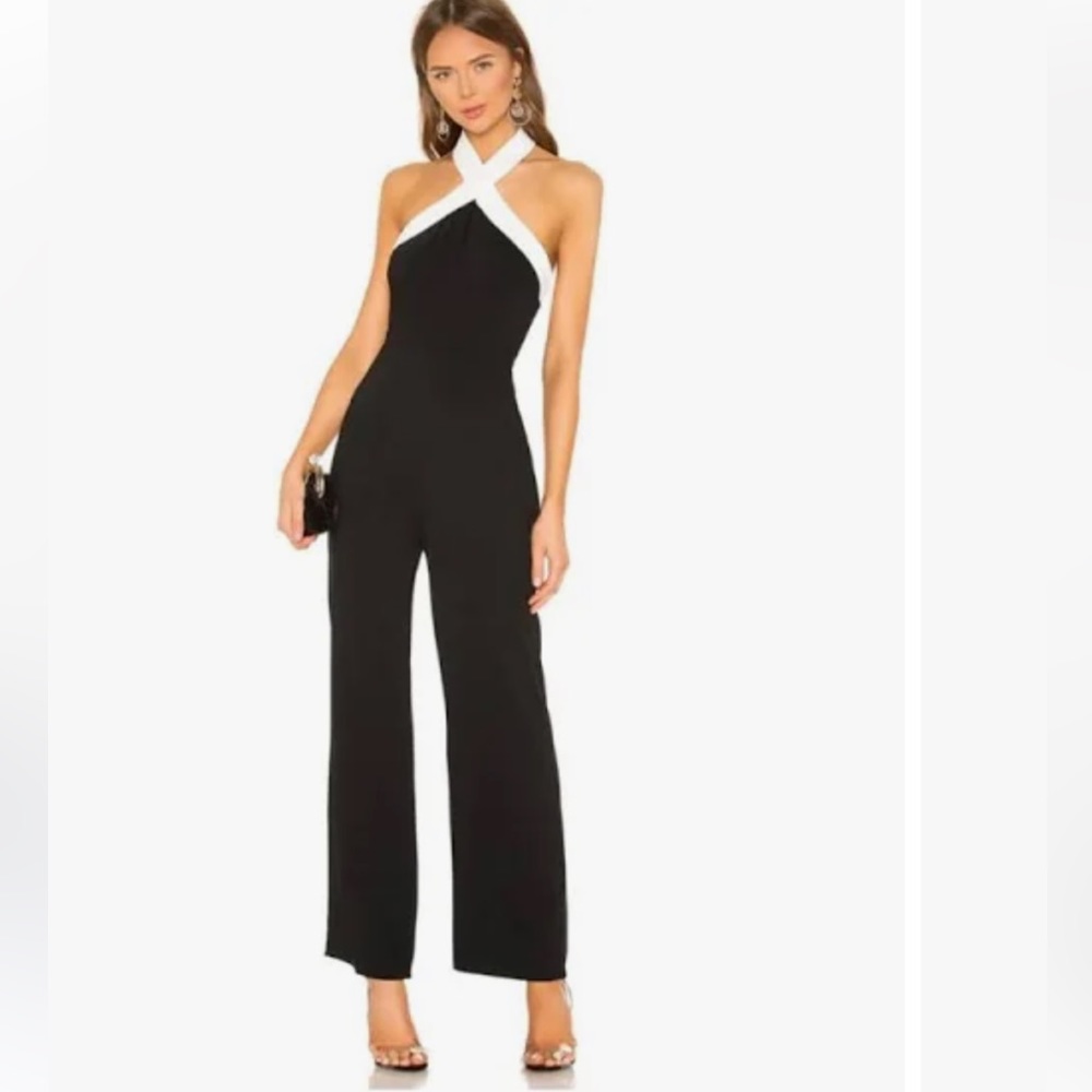 Superdown Laurien Cross Front Jumpsuit In Black Small Women's